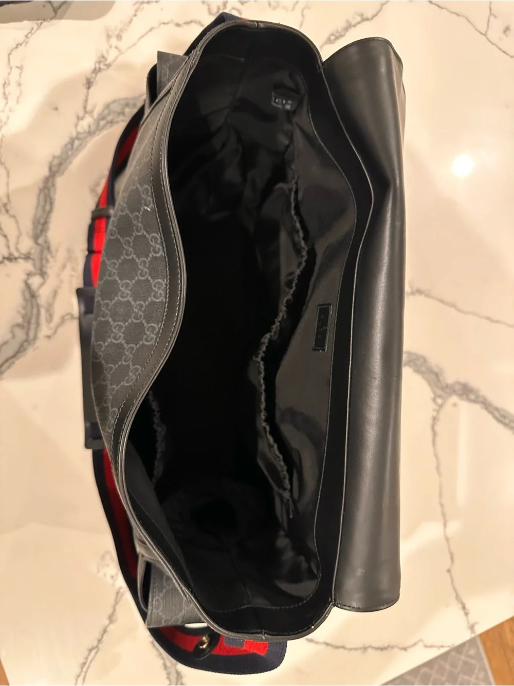 Gucci Black and Gray Diaper Bag